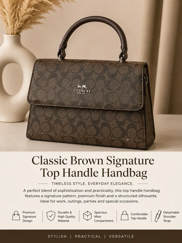 Classic_Brown_Signature_Top_Handle_Handbag