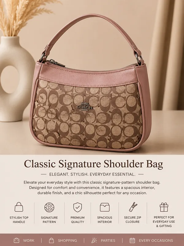 Classic_Signature_Pink_&_Brown_Shoulder_Bag