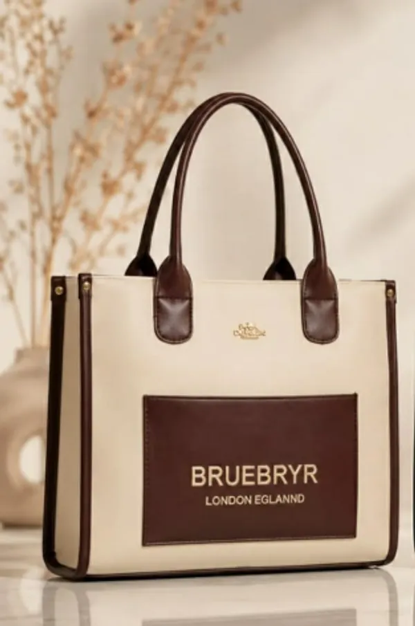 Cream_&_Brown_Tote_Shoulder_Bag