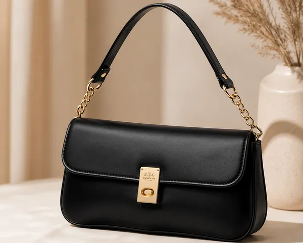 Elegant_Black_Chain-Handle_Shoulder_Bag