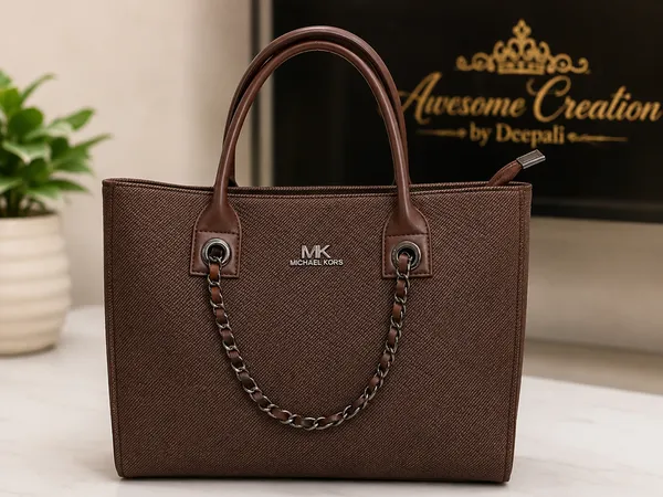 Elegant_Brown_Chain_Detail_Tote_Bag