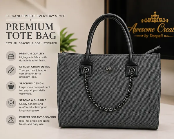 Elegant_Grey_Chain_Detail_Tote_Bag