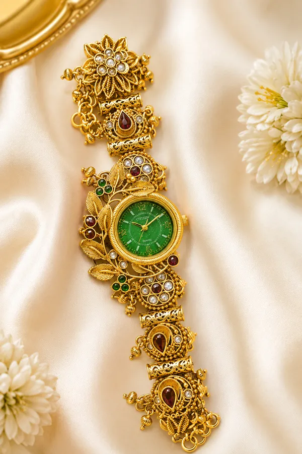 Emerald_Bloom_Antique_Bracelet_Watch_for_Women