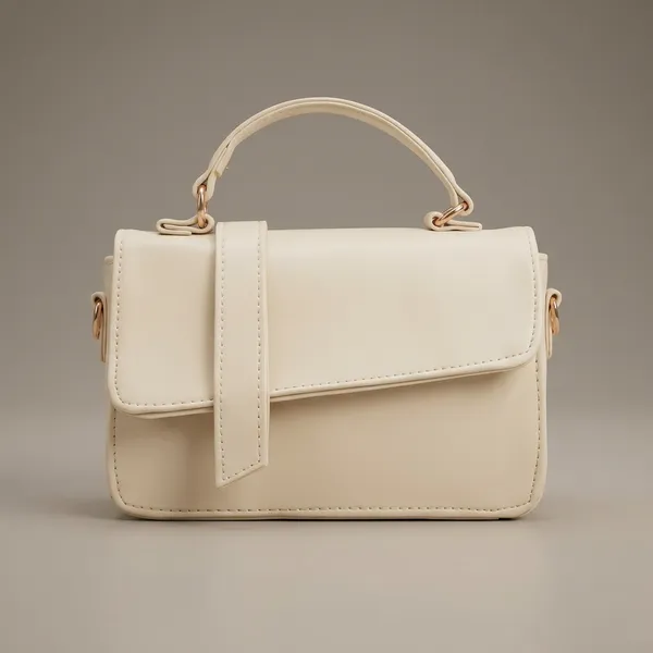 Cream_PU_Leather_Crossbody_Bag_For_Women