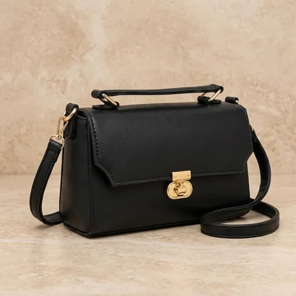 Black_PU_Leather_Sling_Bag_For_Women