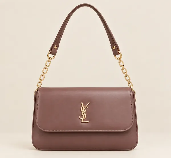 Mauve_Brown_Flap_Shoulder_Bag_with_Gold_Chain_Strap