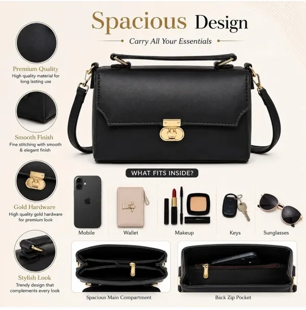 Black_PU_Leather_Sling_Bag_For_Women