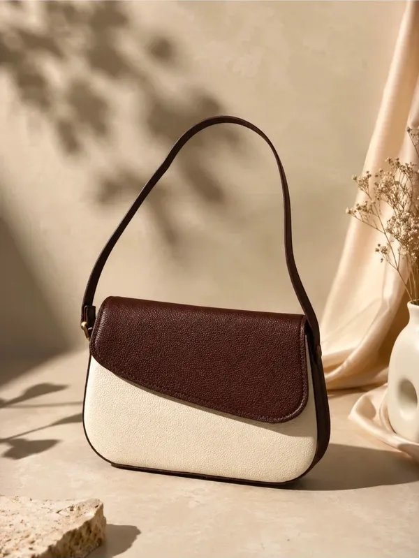 White_and_brown_shoulder_bag
