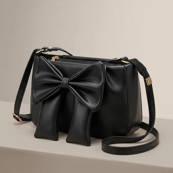 Black_PU_Leather_Shoulder_Bag_For_Women_(Single_piece_)