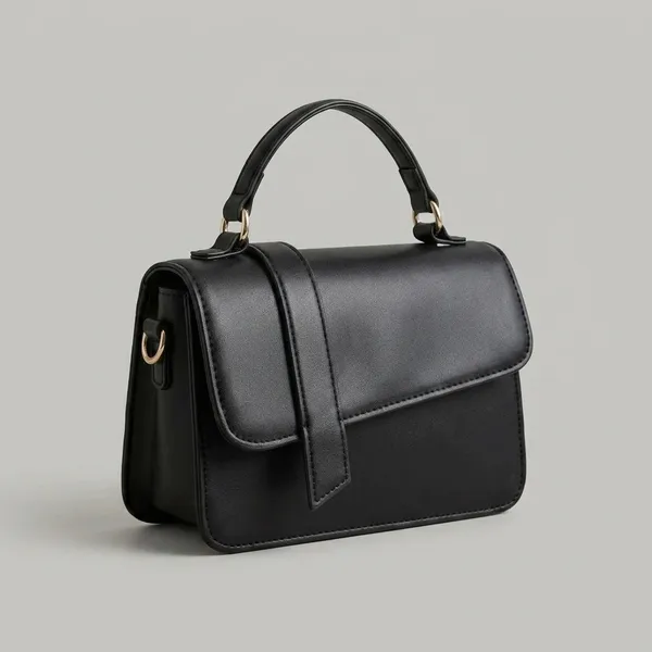 Black_PU_Leather_Satchel_Bag_For_Women