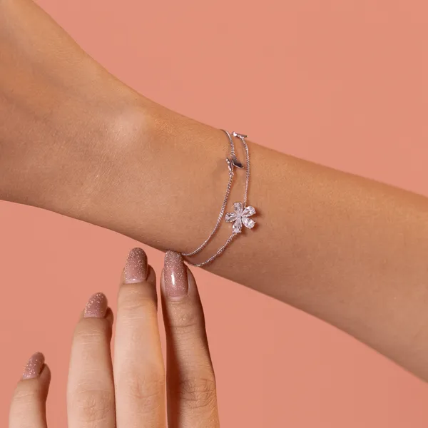 Silver_925_Sterling_Silver_Floral_Butterfly_Charm_Bracelet_For_Women