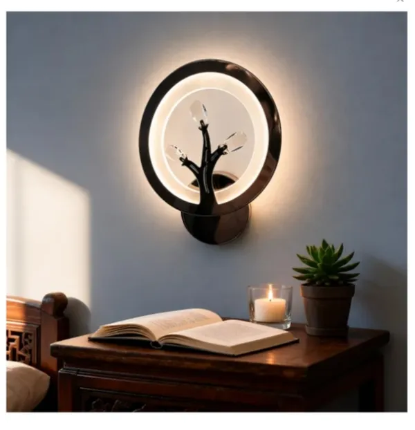 Metal_Acrylic_Modern_Tree_Branch_Round_Ring_LED_Wall_Light_pack_of_2