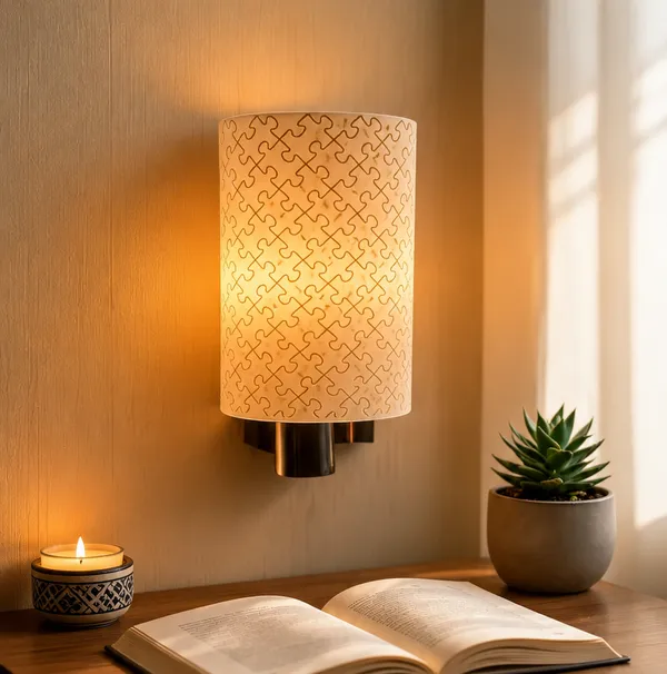 Acrylic_Metal_White_Puzzle_Pattern_Cylindrical_Wall_Lamp
