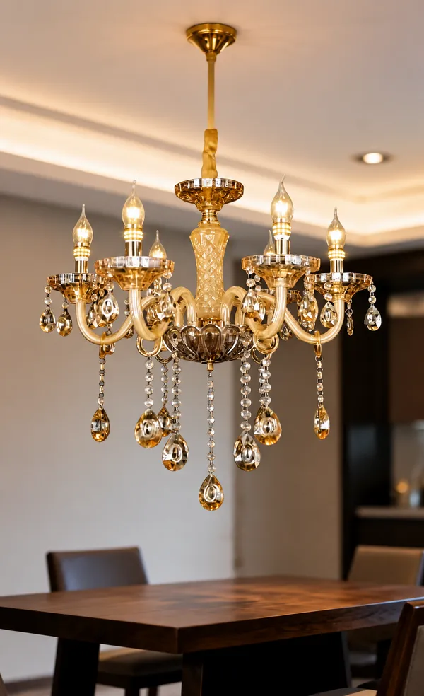 Metal_Crystal_Champagne_Gold_Six-Arm_Candle_Style_Chandelier