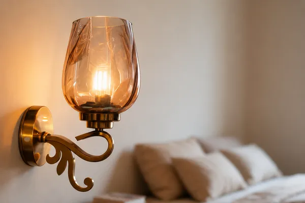 Brass_Glass_Classic_Tulip_Amber_Wall_Sconce
