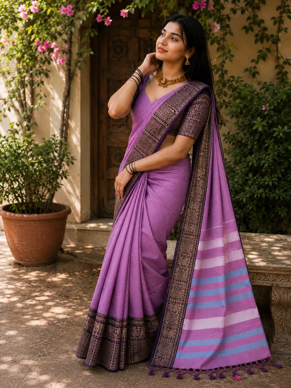 Gopika_Light_Pink_Big_Elephent_Border_Narayanpet_Pure_Cotton_Masarai_Saree_With_Running_Blouse_Piece_For_Women