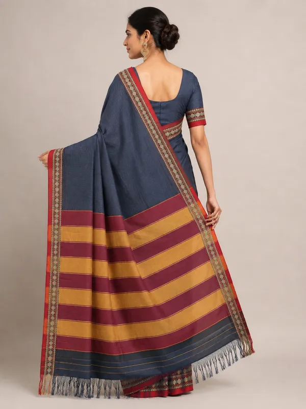 Shraddha_Dark_Narayanapet_Pure_Handloom_Merserised_Cotton_Saree_Blouse_Piece_Same_Saree_Color_For_Women
