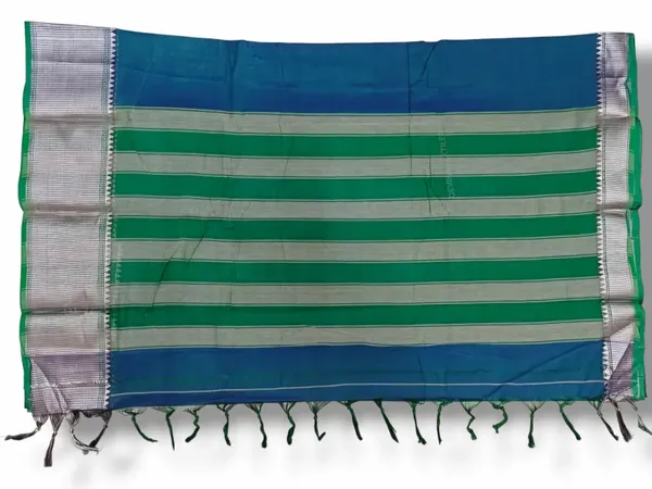 Sahitya_Rama_Blue_Narayanpeth_Pure_Cotton_Saree_With_Running_Blouse_Piece_Same_As_Saree_Color_For_Women