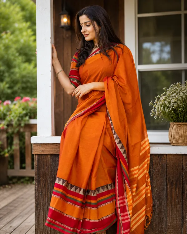 Rangoli_Border_Narayanpet_Pure_Handloom_Cotton_Sarees_With_Running_Blouse_Piece_For_Women
