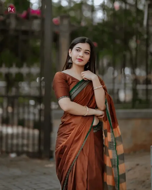 Gouthami_Brown_Narayanpet_Pure_Cotton_Saree_With_Runing_Blouse_Piece_For_Women
