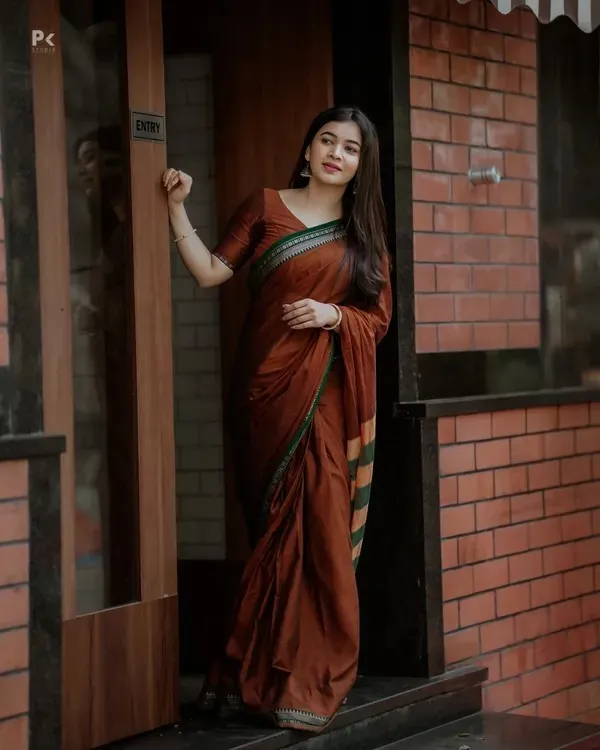 Gouthami_Brown_Narayanpet_Pure_Cotton_Saree_With_Runing_Blouse_Piece_For_Women