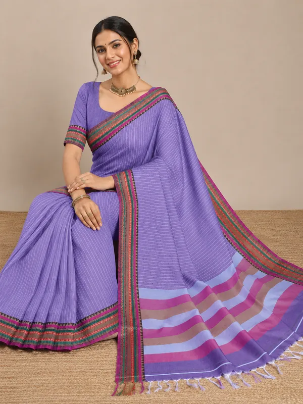 Anuradha_Voilet_Narayanpet_Pure_Masarai_Cotton_Saree_With_Running_Blouse_Piece_For_Women