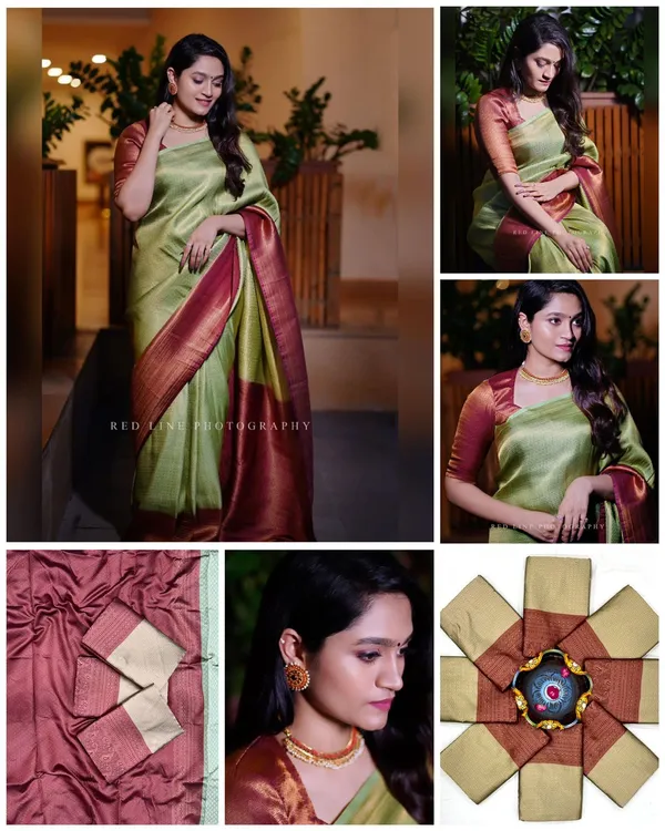 Green_Soft_Lichi_Silk_Saree_with_Rich_Jacquard_Pallu_&_Border