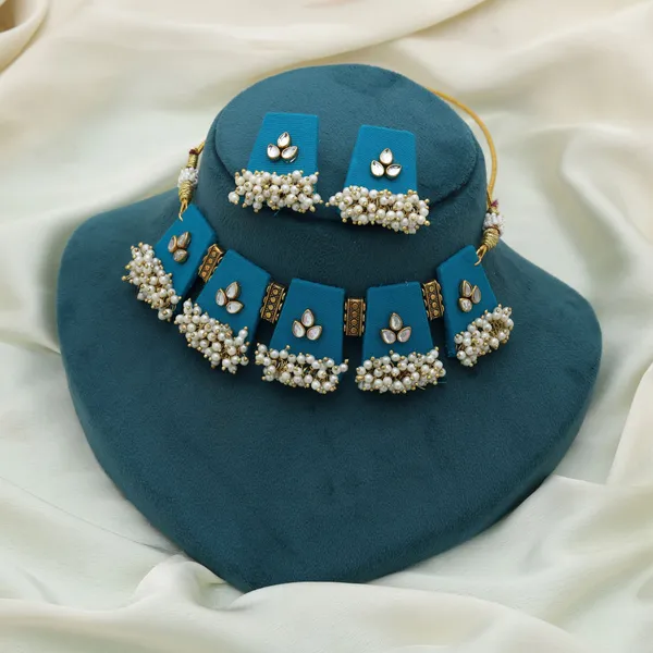 Firozi_Color_Choker_Wooden_Handcraft_Necklace_Set_Stylish_Ethnic_Bridal_Party_Wear_Jewelry_Design_-_Maroon