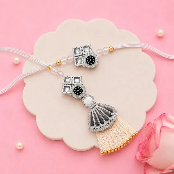 Premium_Silver_Designer_Bhaiya_Bhabhi_Rakhi_Set_with_Tassel_Lumba_|_Mirror_Design_Rakhi_for_Brother_&_Bhabhi_|_Luxury_Raksha_Bandhan_Gift