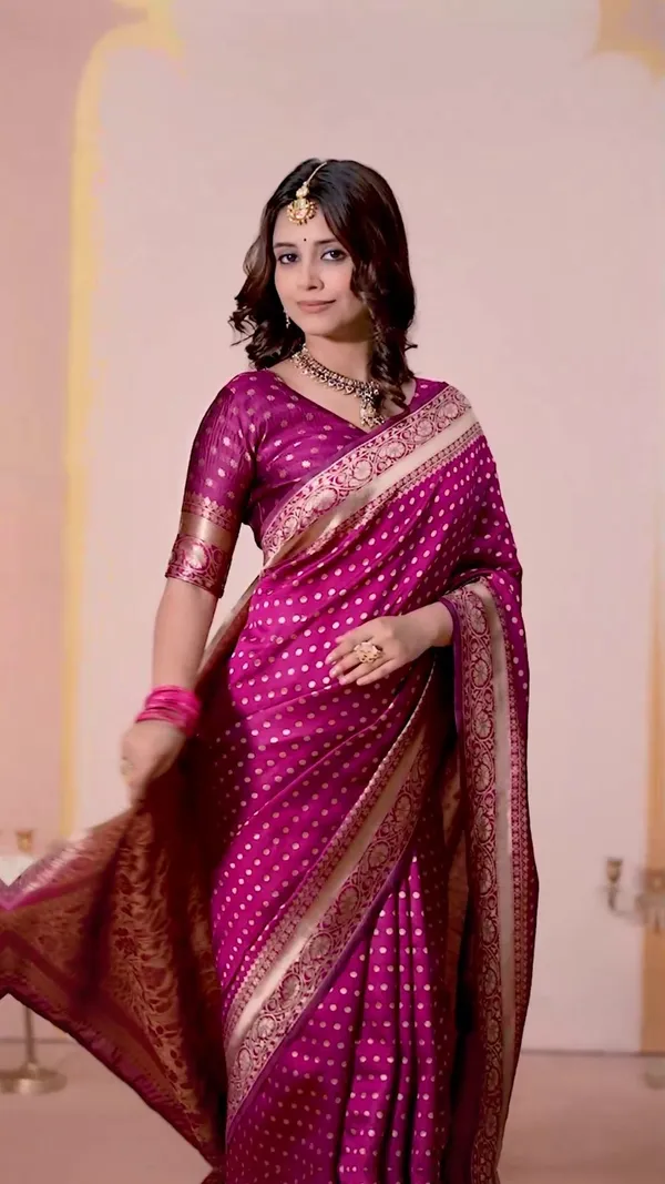 Banarasi_Style_Magenta_Silk_Saree_with_Golden_Buti,_Rich_Floral_Border_&_Designer_Pallu