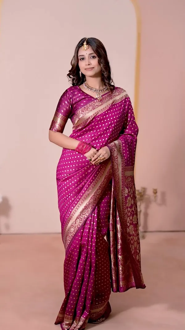 Banarasi_Style_Magenta_Silk_Saree_with_Golden_Buti,_Rich_Floral_Border_&_Designer_Pallu