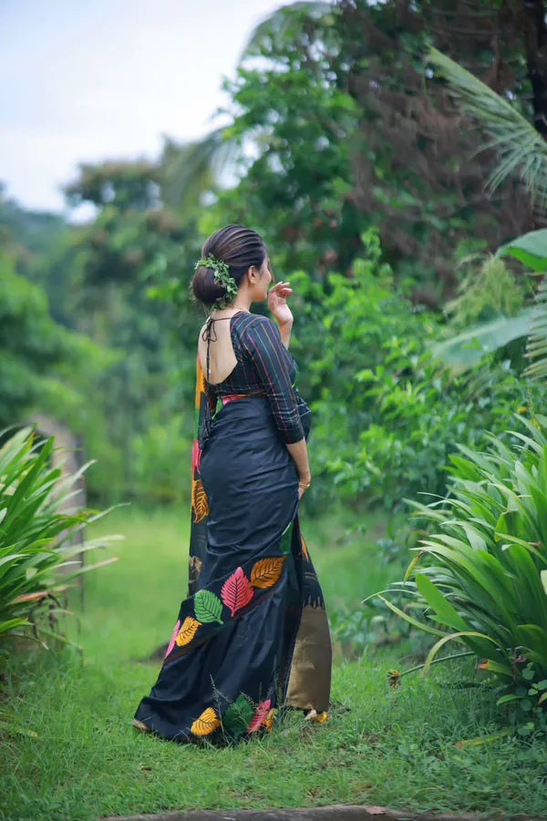 Black_Soft_Silk_Saree_with_Multicolor_Leaf_Motifs_&_Rich_Gold_Border