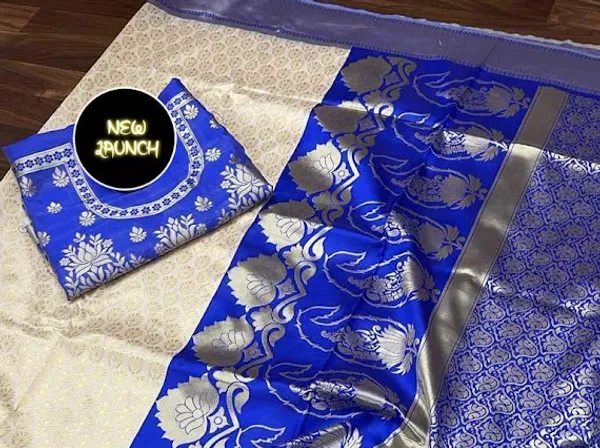 Cream_&_Royal_Blue_Soft_Lichi_Silk_Saree_with_Rich_Jacquard_Pallu_&_Designer_Border