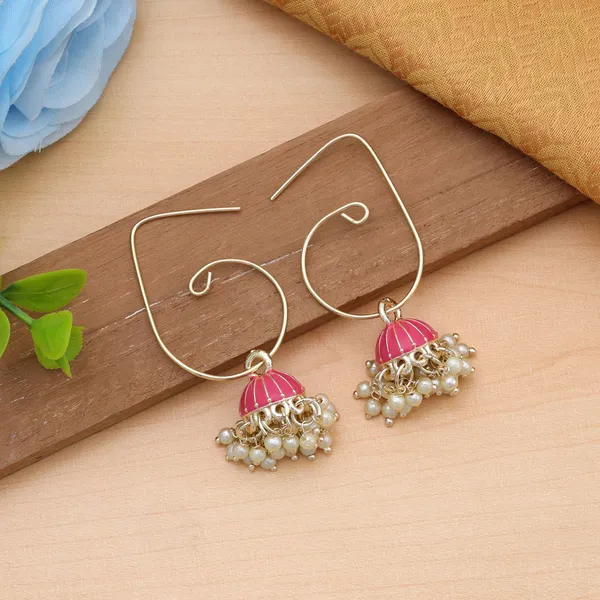 Dark_Peach_Meenakari_Jhumki_Earrings_for_Women_|_Elegant_Gold_Plated_Festive_Ethnic_Jewellery