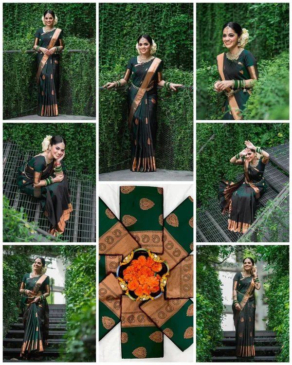 Elegant_Black_Lichi_Silk_Saree_with_Rich_Jacquard_Pallu_&_Border