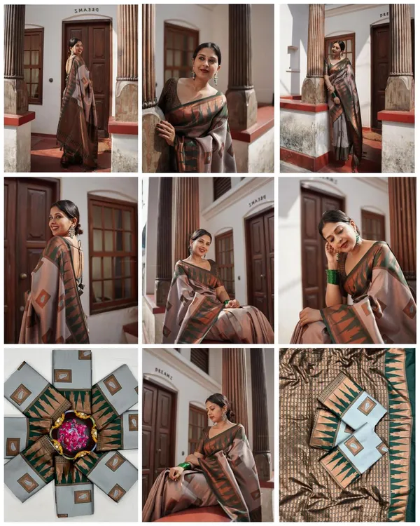 Elegant_Grey_Handloom_Saree_with_Tribal_Motif_Design,_Contrast_Border_&_Designer_Pallu