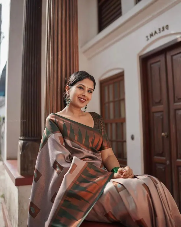 Elegant_Grey_Handloom_Saree_with_Tribal_Motif_Design,_Contrast_Border_&_Designer_Pallu