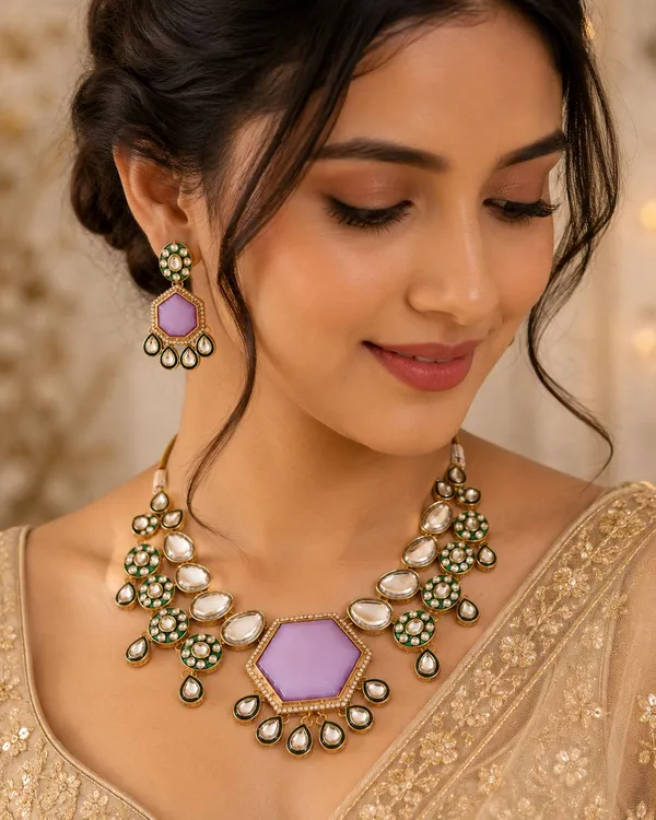 Elegant_Light_Purple_Kundan_Necklace_Set_With_Matching_Dangle_Earrings
