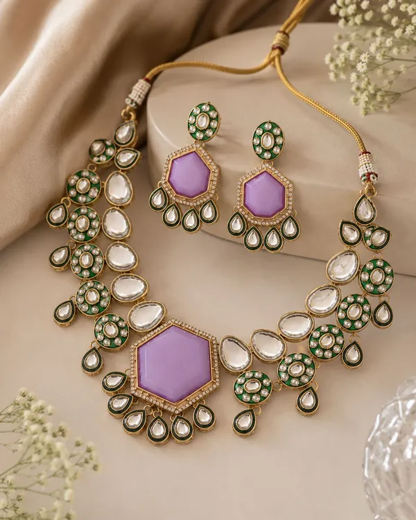 Elegant_Light_Purple_Kundan_Necklace_Set_With_Matching_Dangle_Earrings