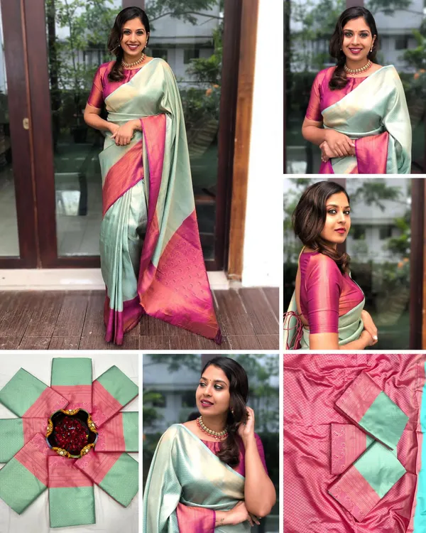 Elegant_Mint_Green_Soft_Lichi_Silk_Saree_with_Rich_Jacquard_Pallu_&_Border