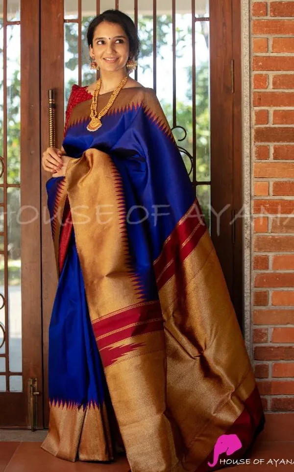 Elegant_Navy_Blue_Rich_Pallu_Lichi_Silk_Saree