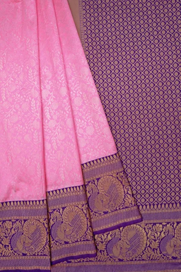 Elegant_Pink_Lichi_Silk_Saree_with_Rich_Purple_Jacquard