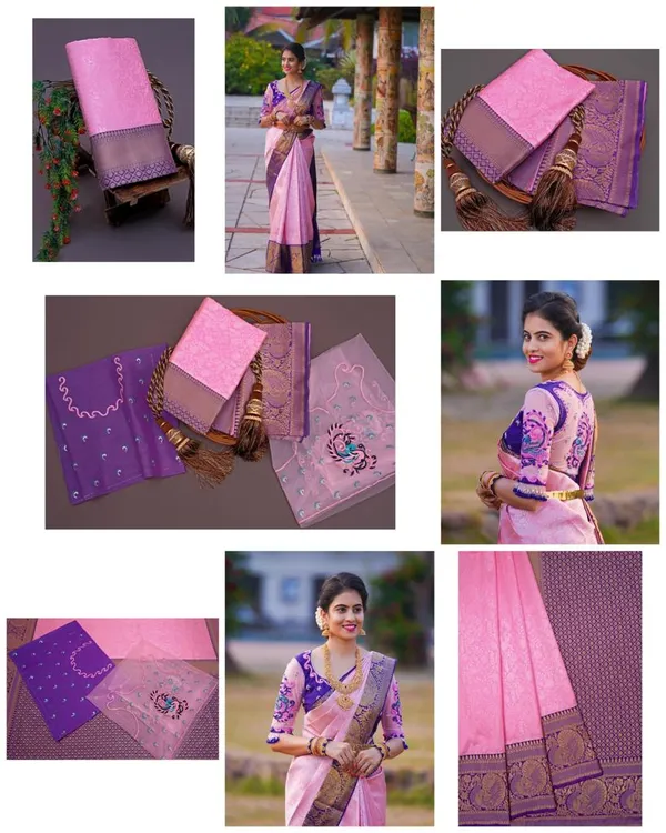 Elegant_Pink_Lichi_Silk_Saree_with_Rich_Purple_Jacquard