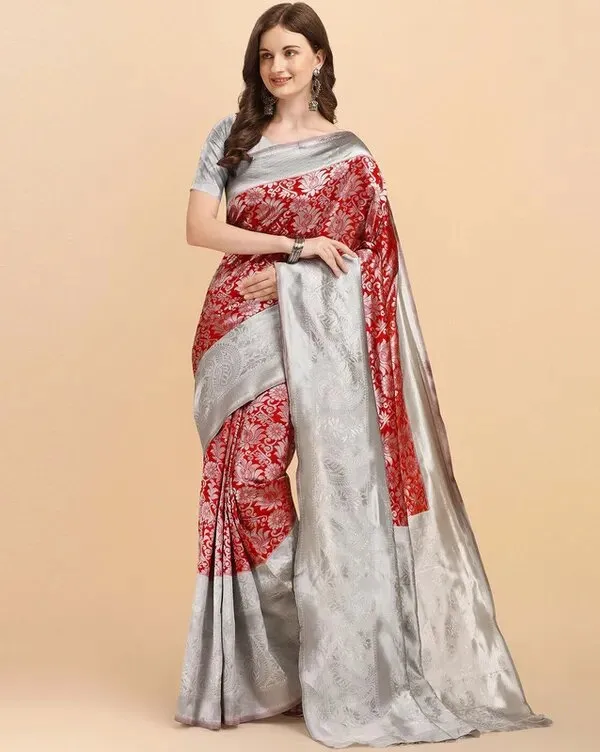 Elegant_Red_Soft_Lichi_Silk_Jacquard_Saree