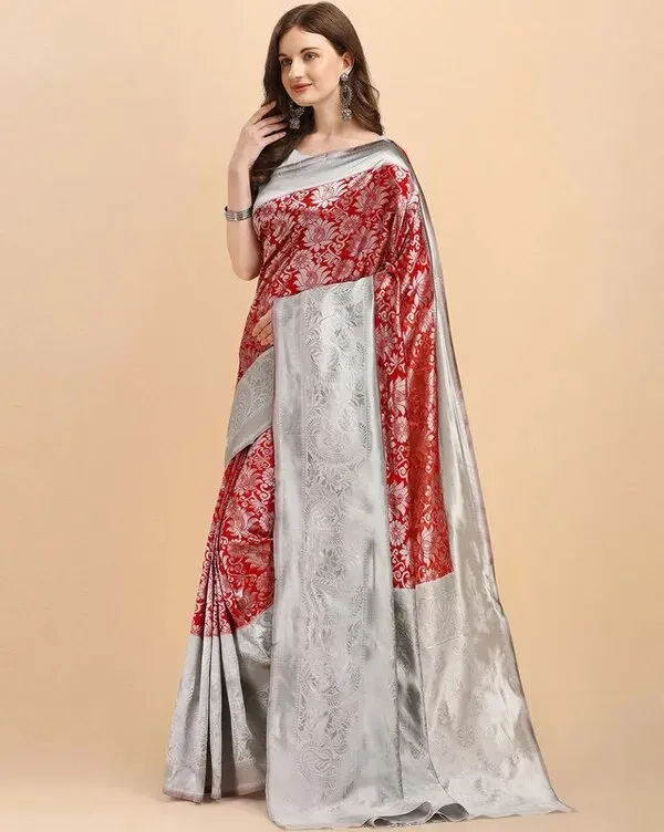 Elegant_Red_Soft_Lichi_Silk_Jacquard_Saree