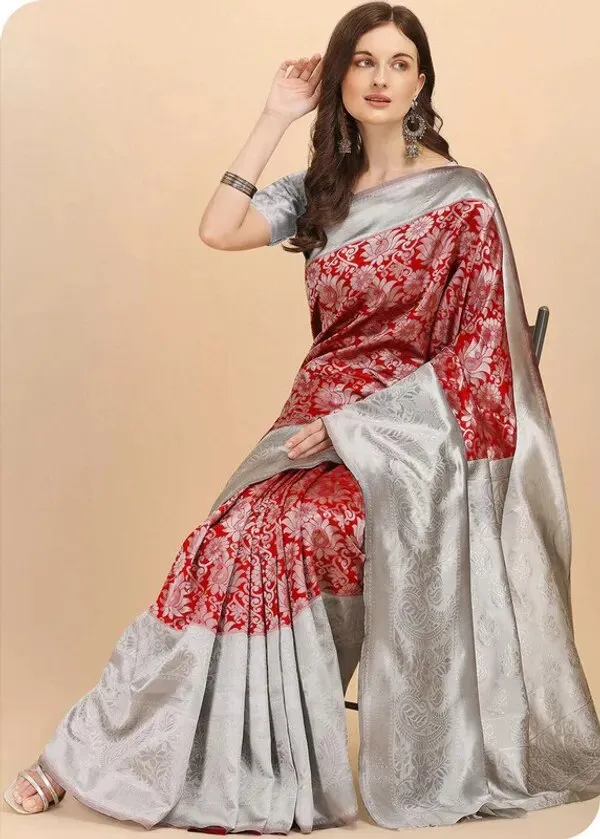 Elegant_Red_Soft_Lichi_Silk_Jacquard_Saree