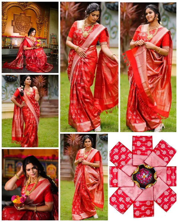 Elegant_Red_Woven_Saree_with_Floral_Motifs,_Contrast_Border_&_Rich_Designer_Pallu