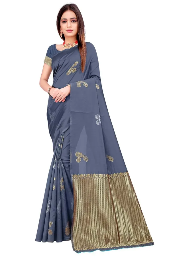 Elegant_Slate_Grey_Soft_Lichi_Silk_Saree_with_Rich_Jacquard_Pallu_&_All-Over_Work