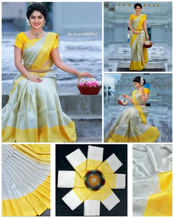 Elegant_White_&_Yellow_Soft_Lichi_Silk_Saree_with_Rich_Jacquard_Pallu_and_Border