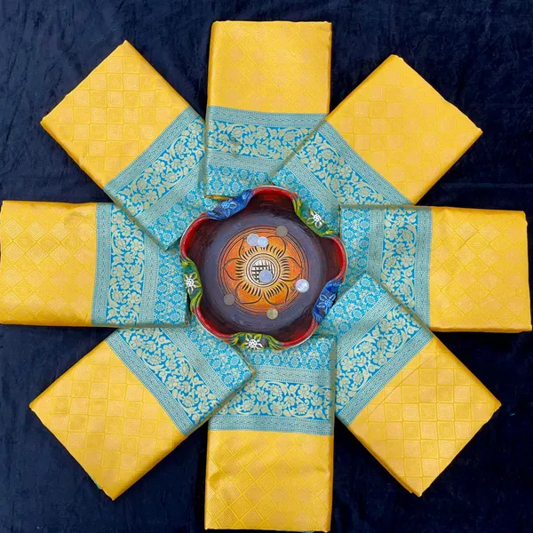 Elegant_Yellow_&_Turquoise_Blue_Soft_Lichi_Silk_Saree